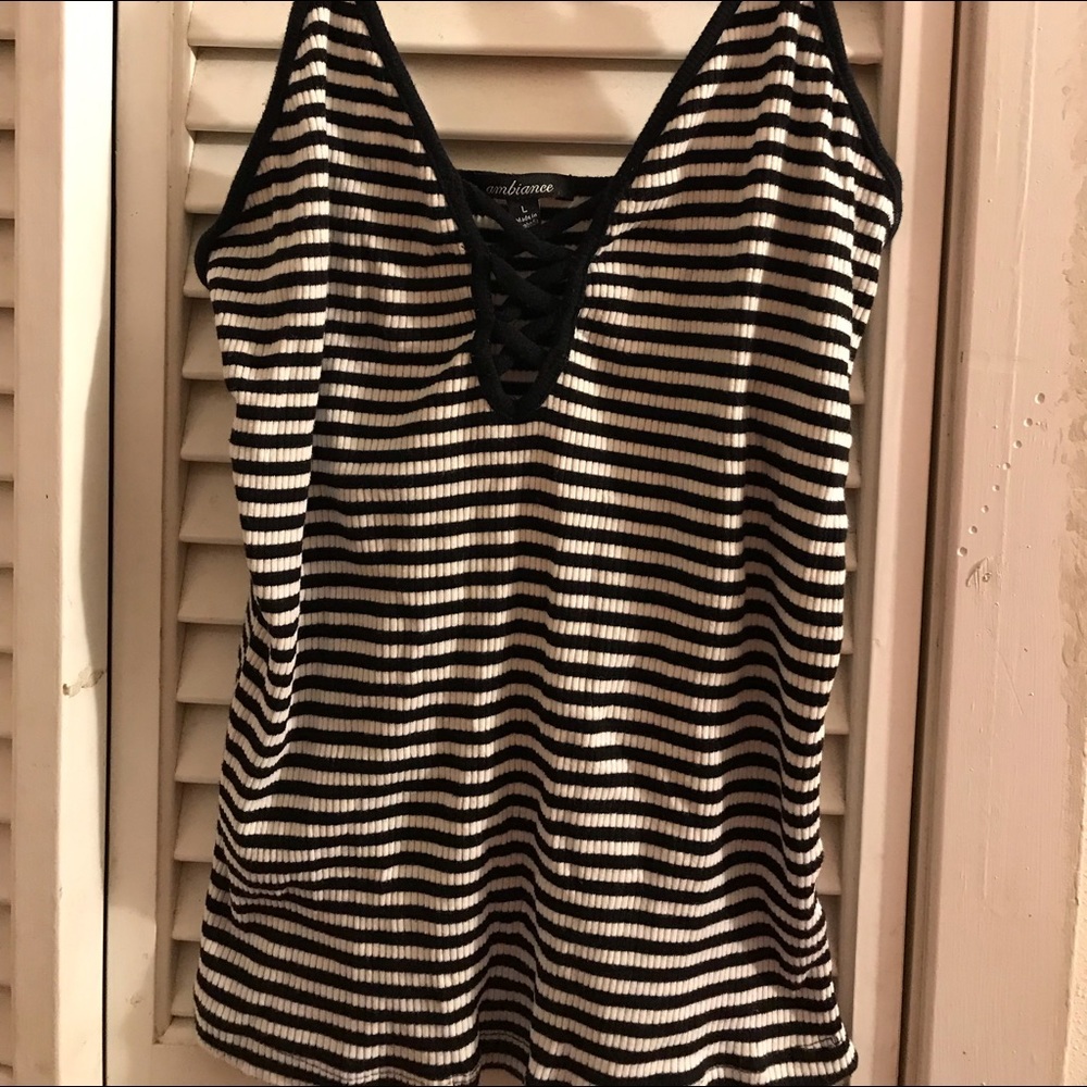 Black and white tank top